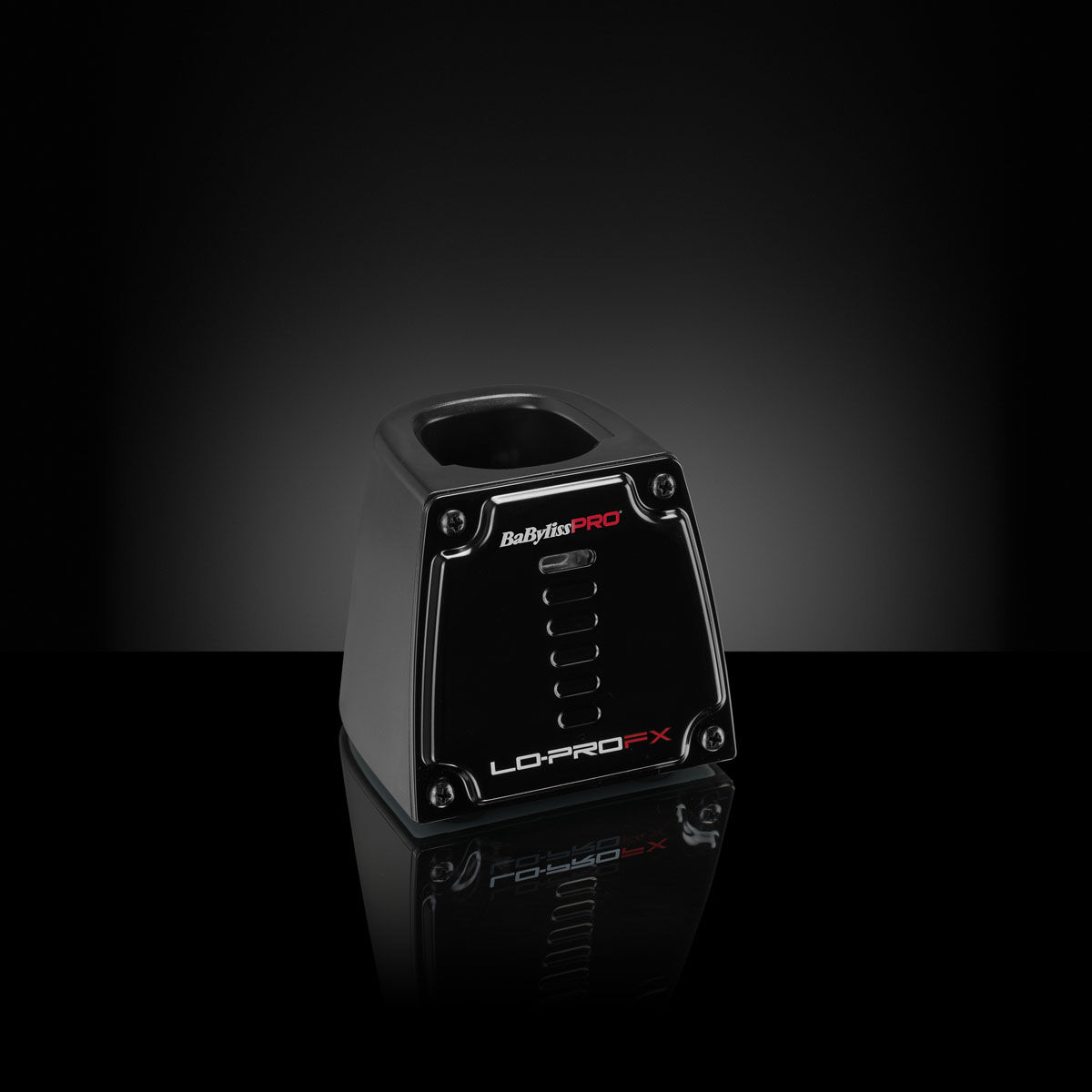 BaBylissPRO Charging Base for Lo-Pro Trimmer on dark background